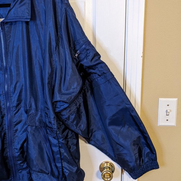 AST Sportswear Vintage Lined Blue Satin Coaches Jacket w/Pockets - size 6XL - Picture 2 of 12